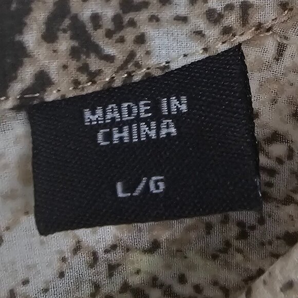 Covington Blouse Snakeskin Green Tribal Boho Grunge Casual L - Picture 12 of 15